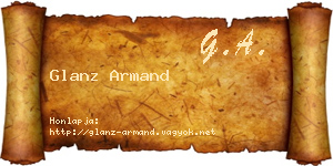 Glanz Armand névjegykártya